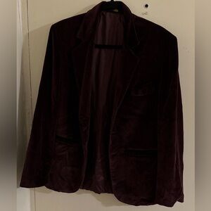 Women’s Burgundy and Purple Velvet Blazer